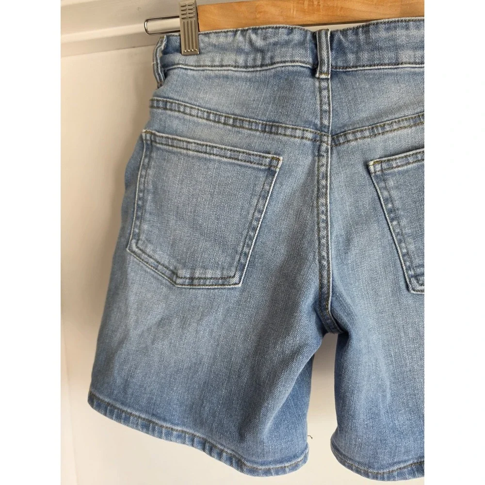 Fat Face Women's Shorts Size 6 Blue Solid Casual Cotton Chino Bermuda